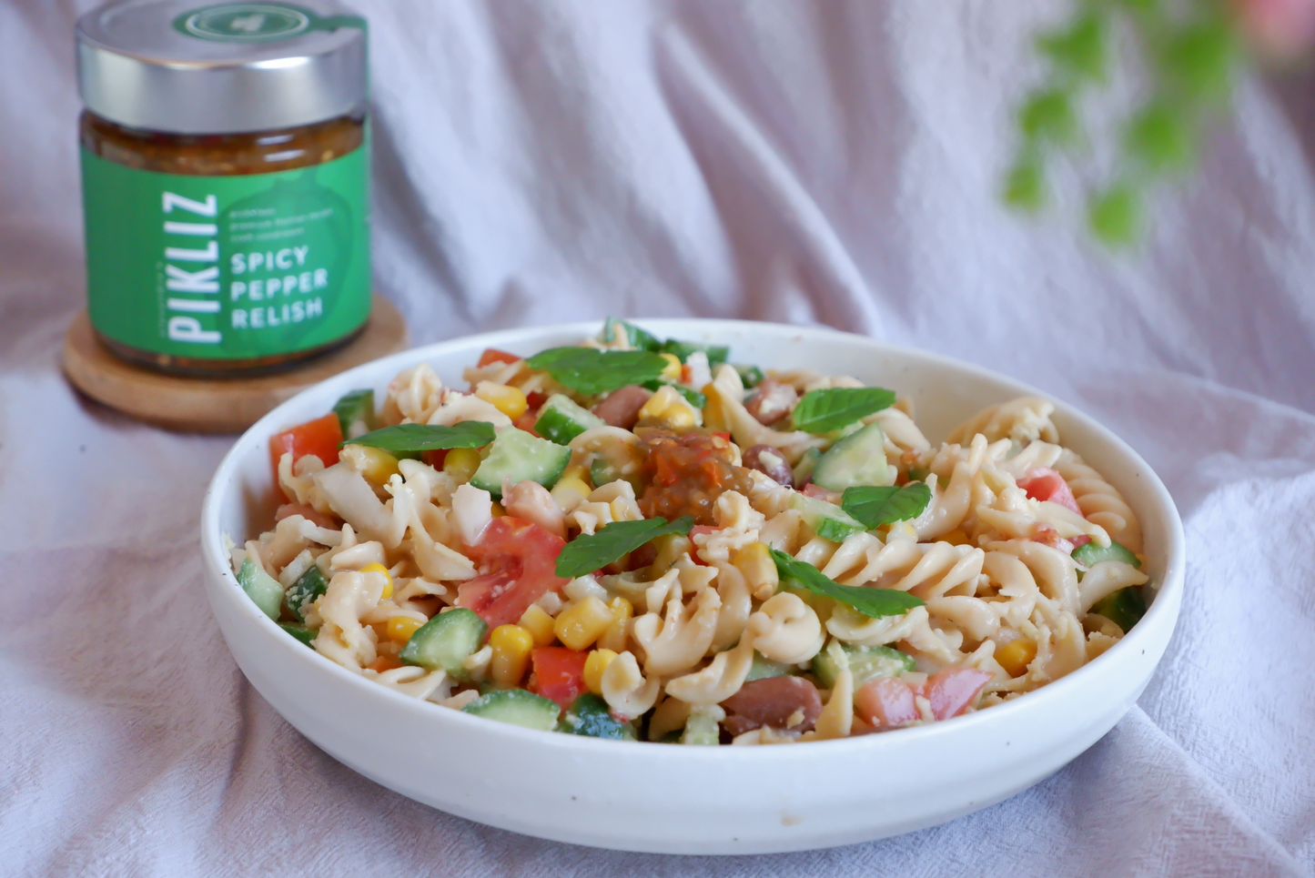 Summer Vegetarian Pasta Salad with Alexandra’s Pikliz