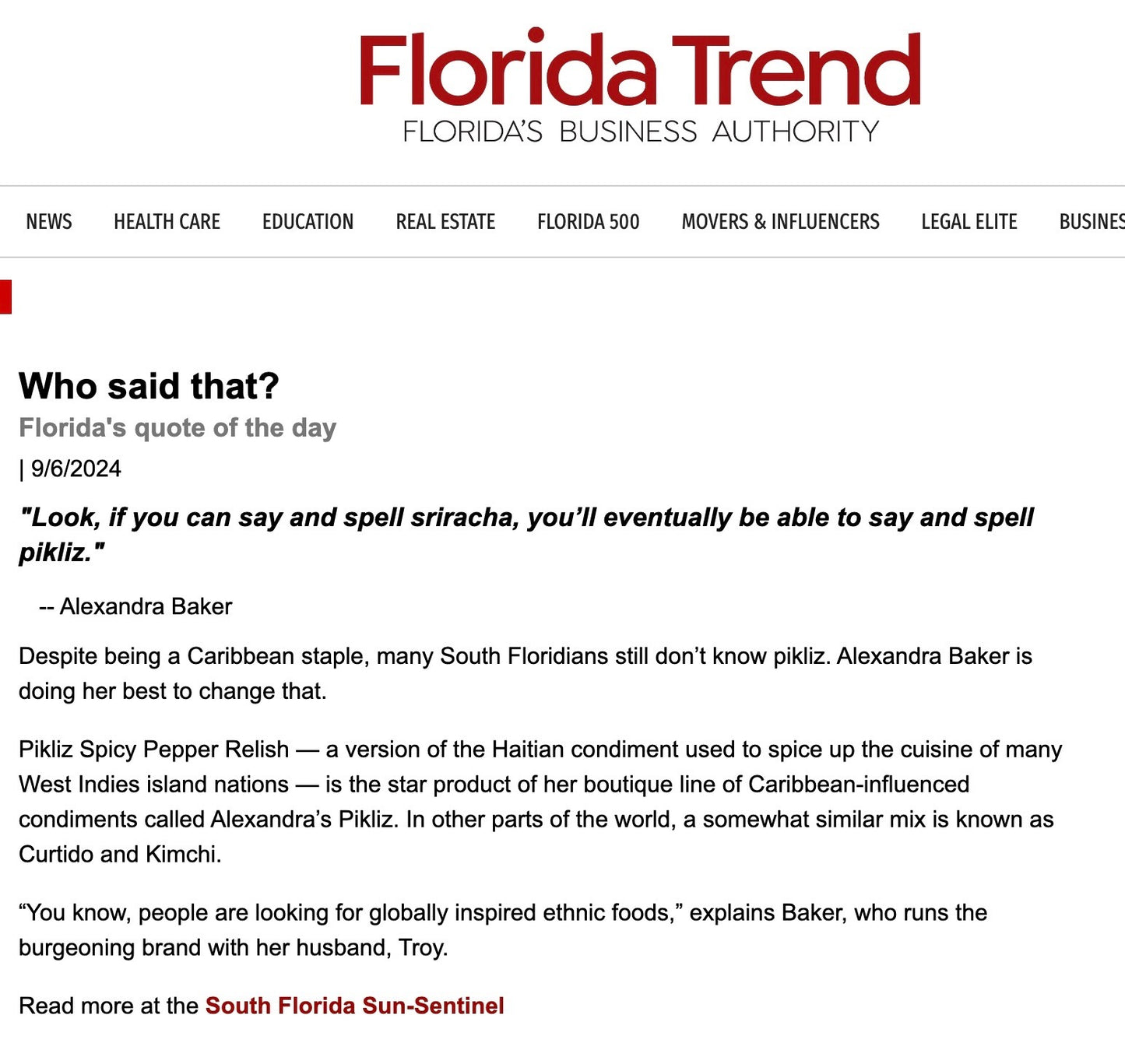 Florida Trend: who said that?