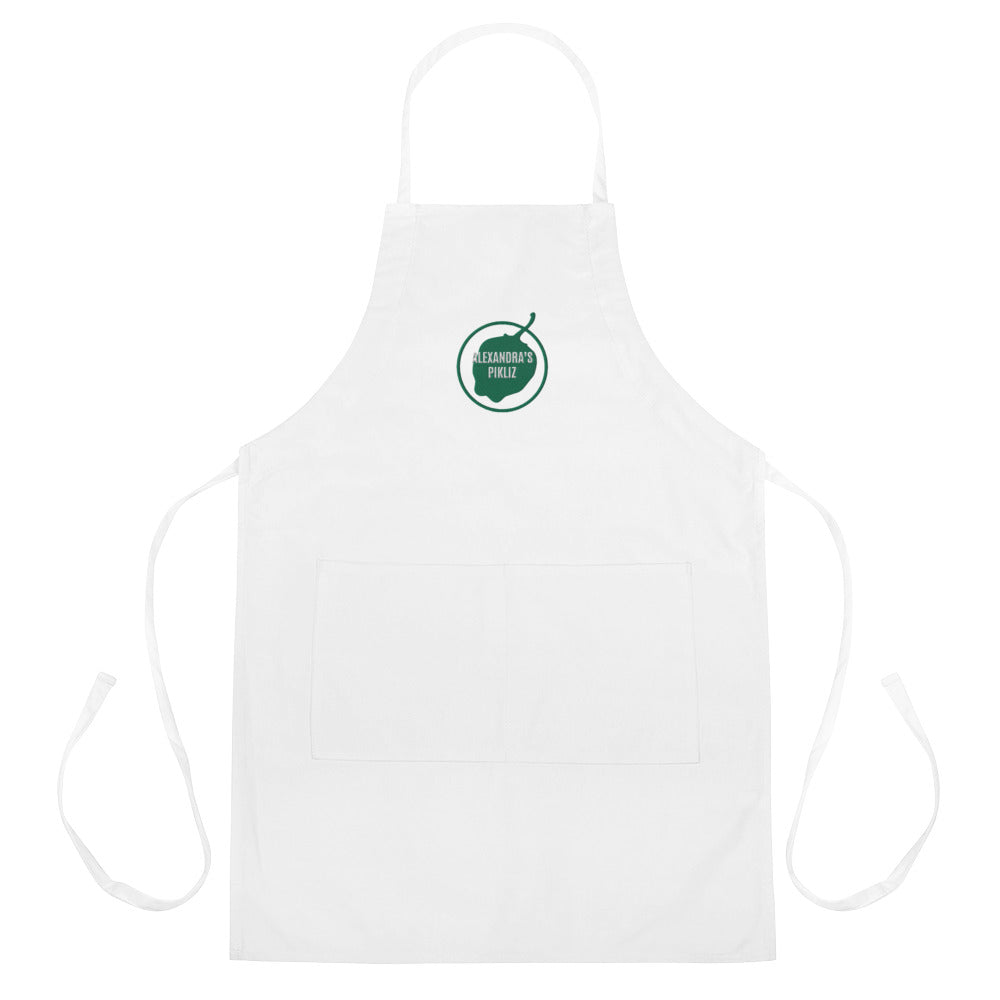 Alexandra's Pikliz White Apron - kitchen essential for Haitian cuisine