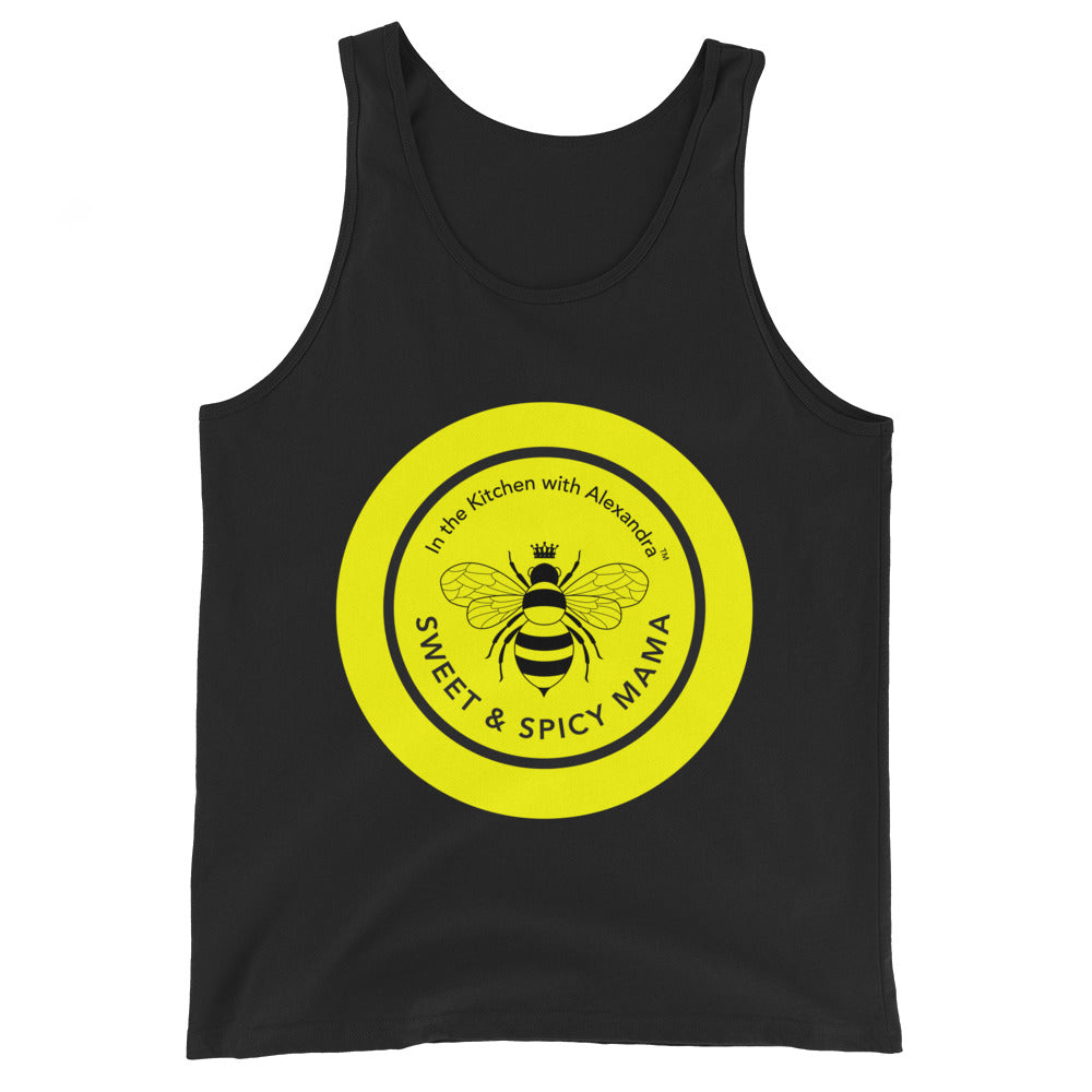 Flaunt your love for bold flavors with this black Pikliz sweet and spicy Mama tank top